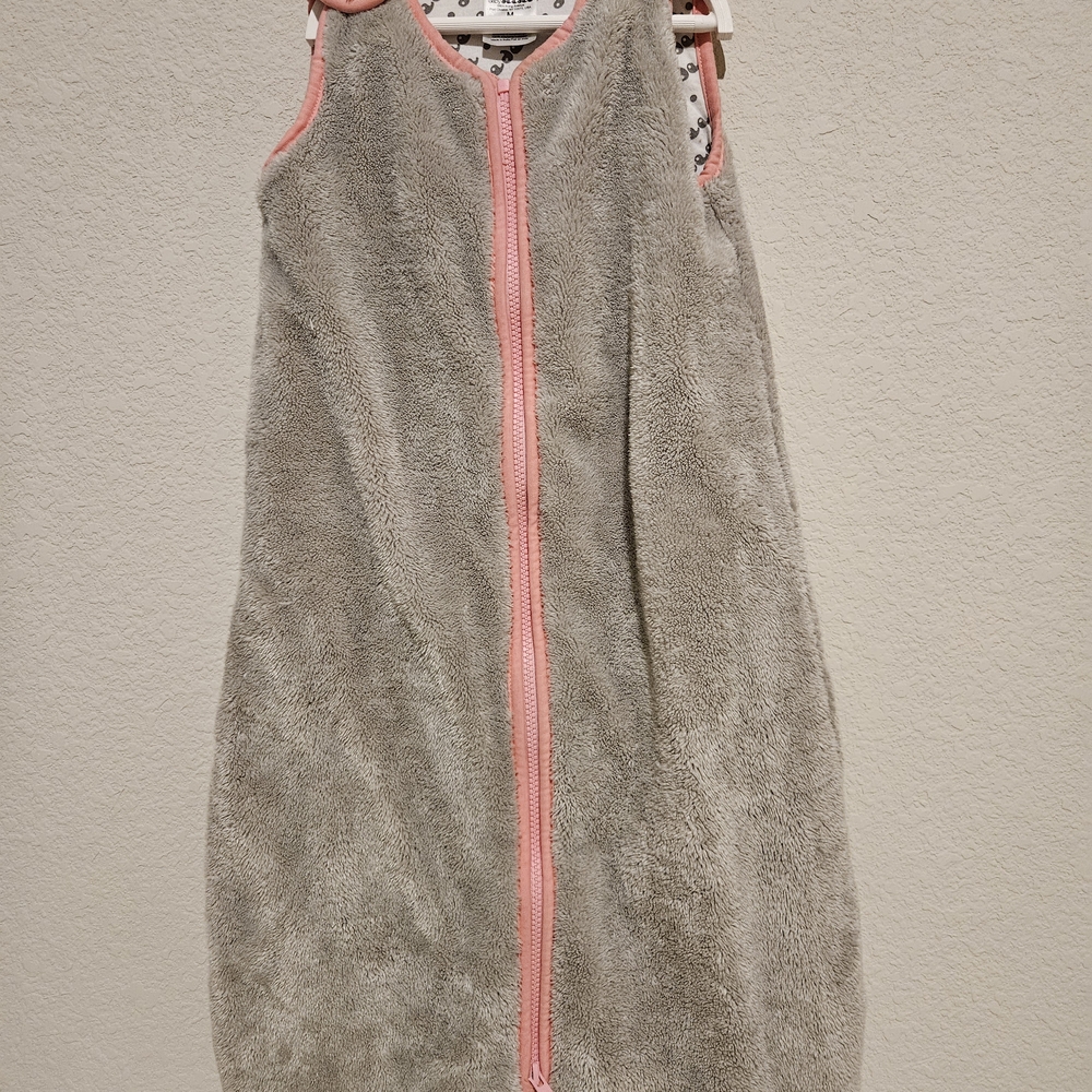 Soft Sleeveless Kids Pajama Sleep Sack - Gray and Pink